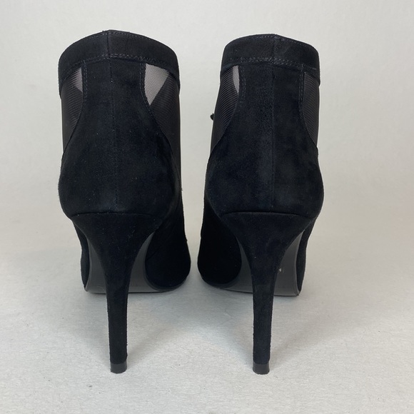 L.K. Bennett Suede Mesh Peep-Toe High Heels, Black, EU 39= Women's US size 8 - Picture 4 of 14